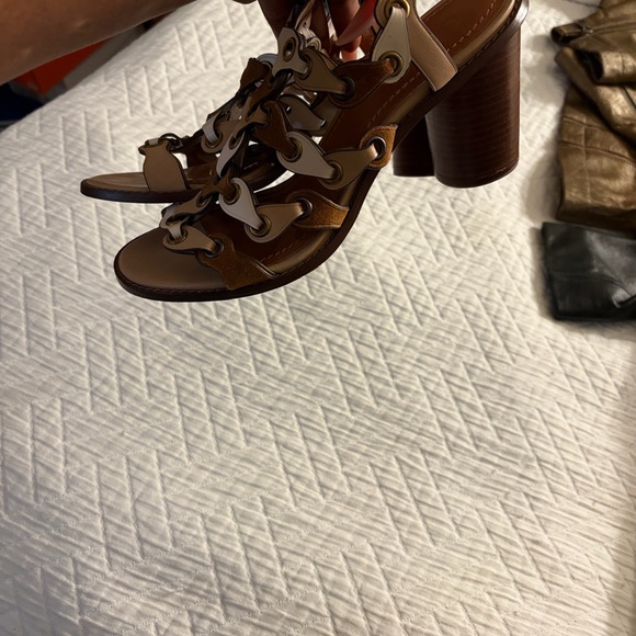 Coach Tan and White Strappy Sandals - Picture 12 of 12